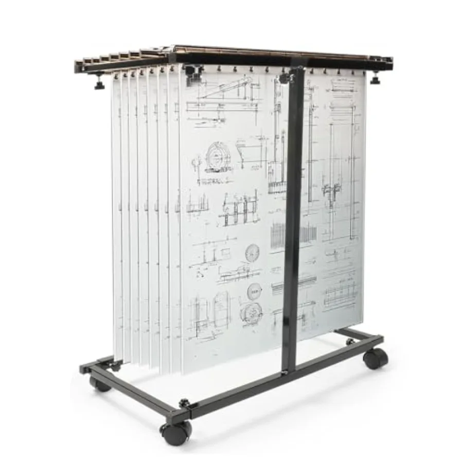 

Мобильная подставка для чертежей с регулируемой высотой, органайзер для хранения чертежей на колесах, для вертикального размещения файлов, планов и чертежей
