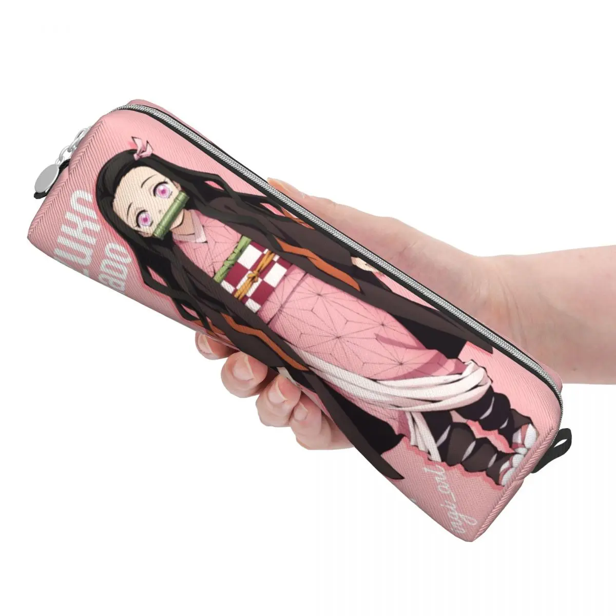 Imagem -03 - Kamado Nezuko Demônio Slayer Anime Lápis Case Pen Box para Estudante Bolsa de Grande Capacidade Material Escolar Zipper Papelaria