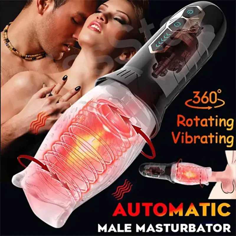 Automatic Male Masturbator Sex Toys for Men Rotating Vibrating Masturbators Cup Adult Toys Electric Pocket Pussy Blowjob 18+