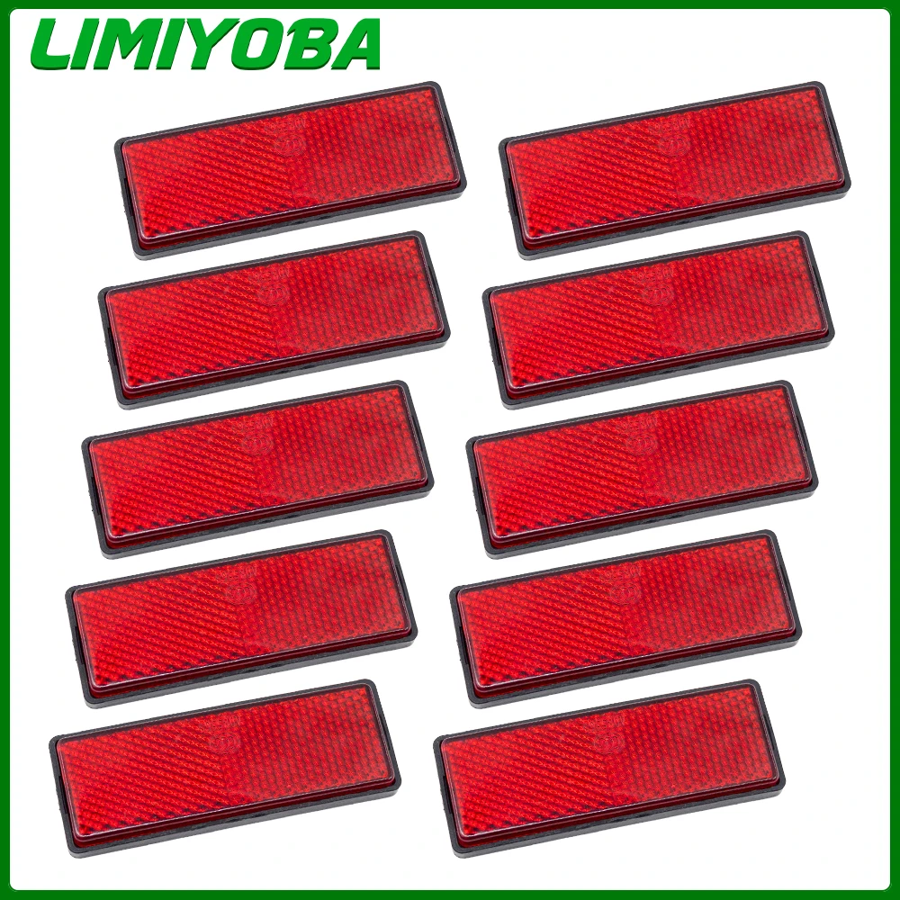 10pcs Self Adhesive Reflector Safety Mark Signal Strip Rear Position Reflective Bicycle Boat Caravan Fence Trailer Gate Post