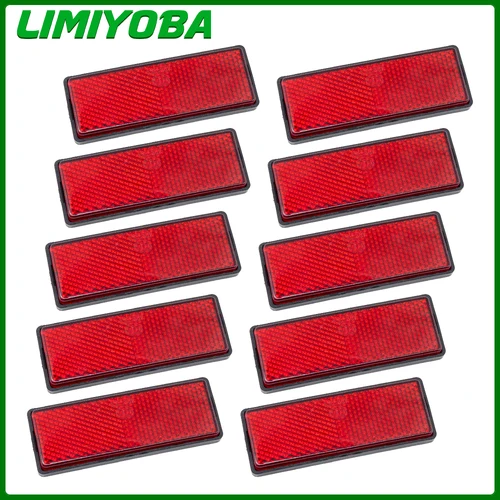 10 Uds. Reflector autoadhesivo marca de seguridad tira de señal posición trasera reflectante bicicleta barco caravana valla remolque puerta poste