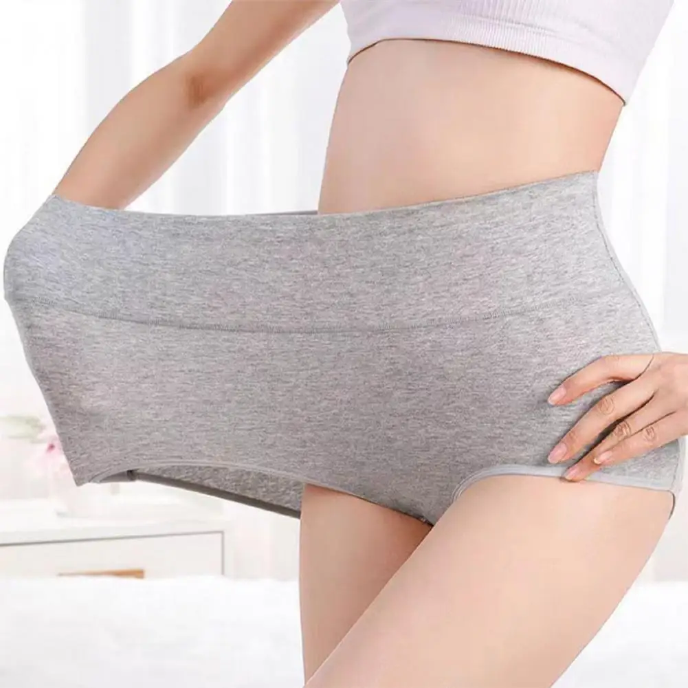 

Женские хлопковые трусики с высокой талией, бесшовное нижнее белье, удобные дышащие трусы, женское мягкое нижнее белье большого размера, трусики M-2XL