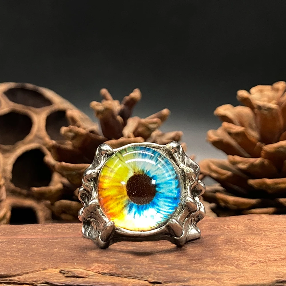 

Halloween Gothic Punk Evil Eye Ring for Men Women Vintage Dragon Claw Demon Ring Unisex Biker Jewelry Unique Male Female Gift