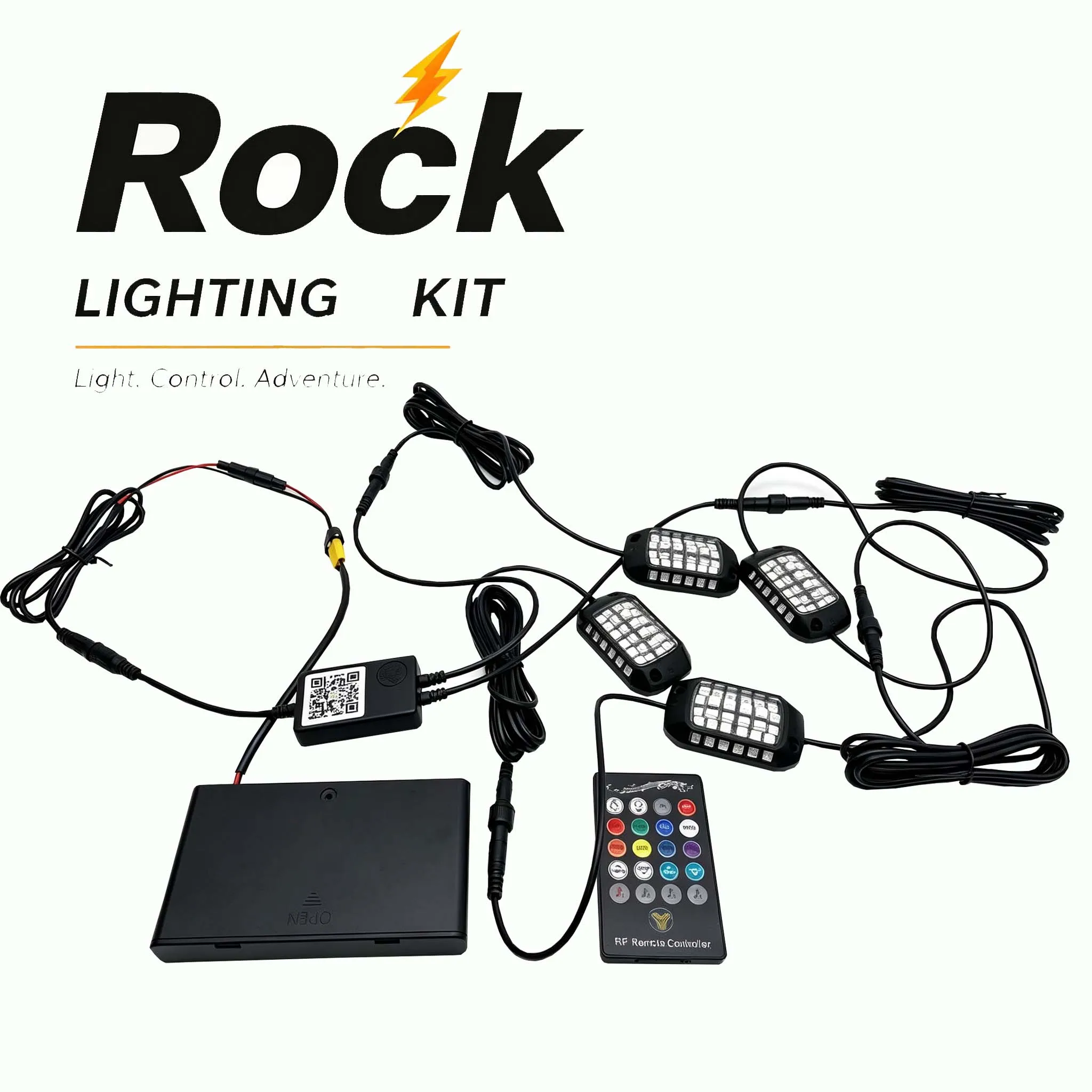 Wintai-Tech   Wireless     Remote Control Rainbow Rock Lights Battery Powered Front Rock Light XT30 Kit 36 Lens