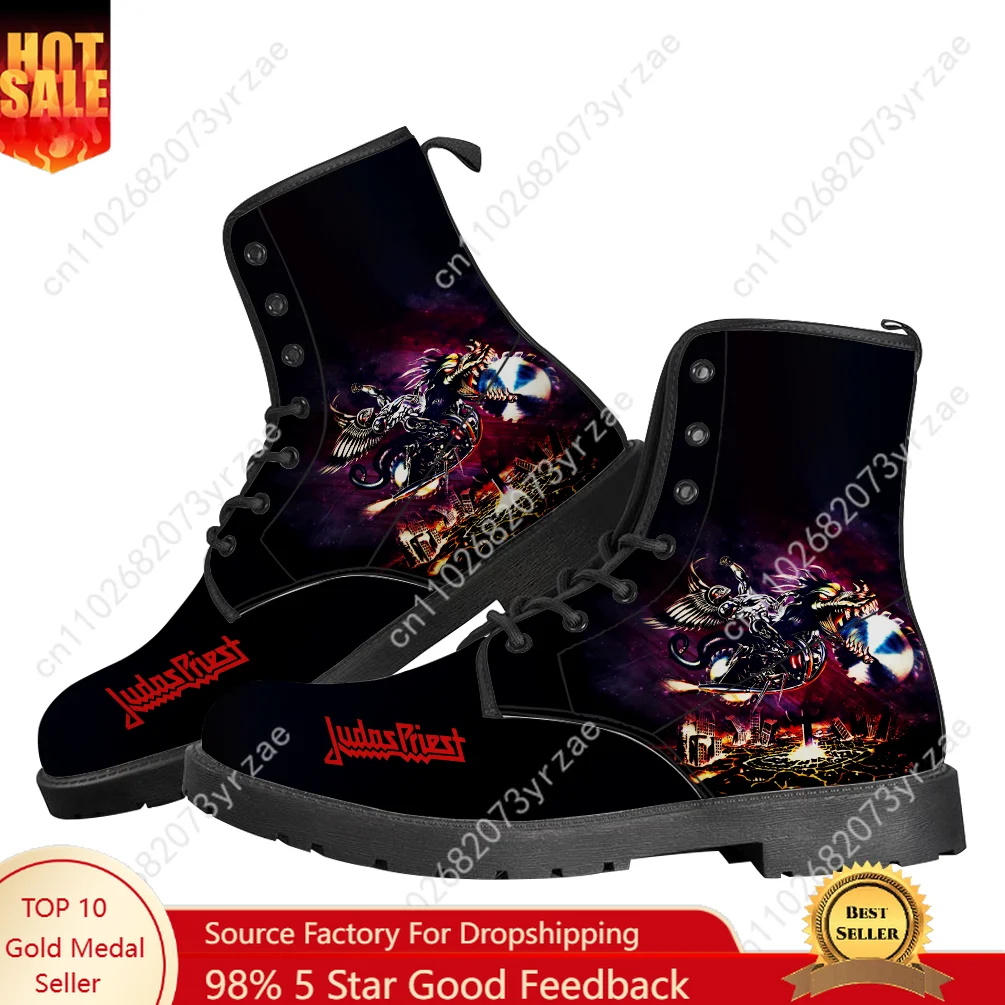 

Judas Priest Boots Mens Womens Teenager Shoes Casual Boot Outdoor Light High Quality Couple Print Pattern Text Custom Made Shoes