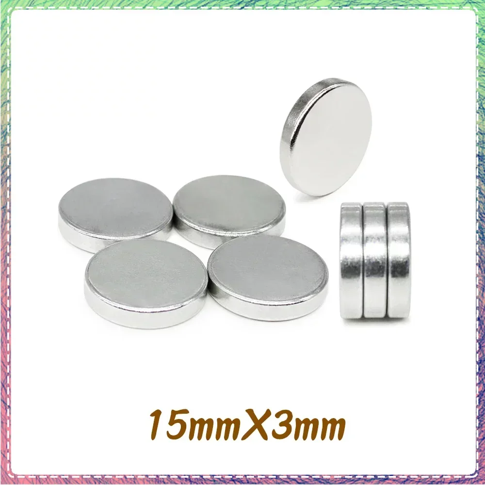 10/20/50/100PCS 15x3mm Disc Rare Earth Magnet Bulk Round Magnetic Sheet Super Strong Fridge Magnet N35 Neodymium Magnets