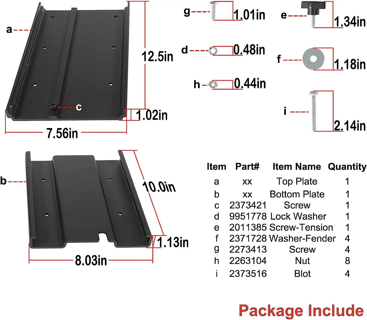 MX 1854035 MKA-16-03 Aluminum Quick Release Bracket fit for Ulterra, Terrova, Power Drive, Power Drive V2 and Deckhand 40