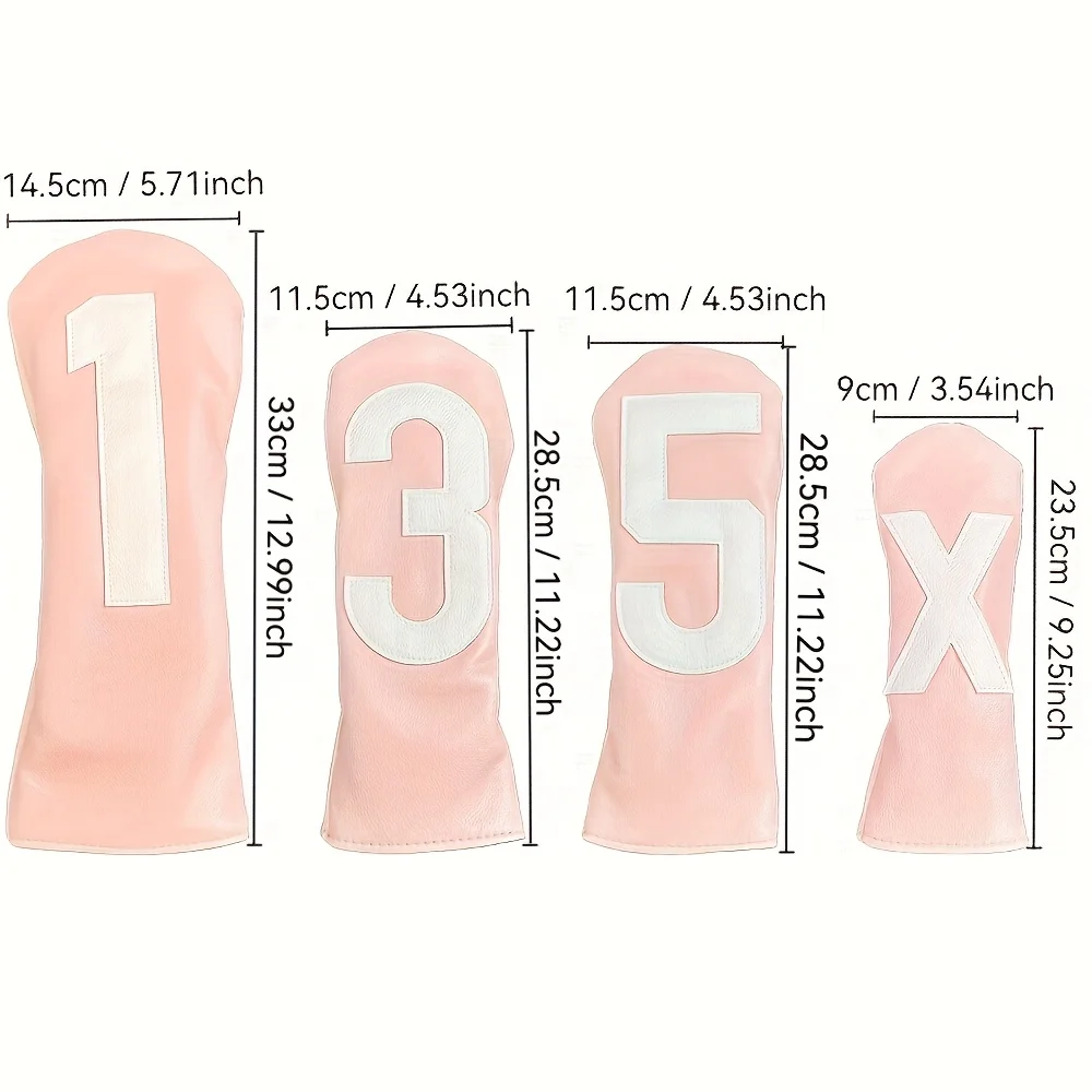 Golf Club Head Covers: Golf Driver Fairway Wood Headcovers for Driver No.1/Fairway No.3/5 - PU Fabric, Elastic Closure image 6
