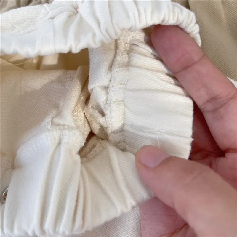 Jungen-Cargohose mit mittelhohem Knopf, lässig, bequem, atmungsaktiv, für Frühling und Herbst, modisch, für Kleinkinder von 1–8 Jahren – Detail 12