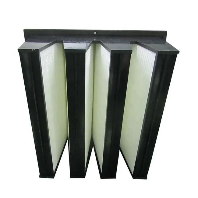 

China Glass Fiber air H14 Material H13 Hepa Filter 592x592x292 490x490x292 3v Bank Hepa Filter v Bank Filter