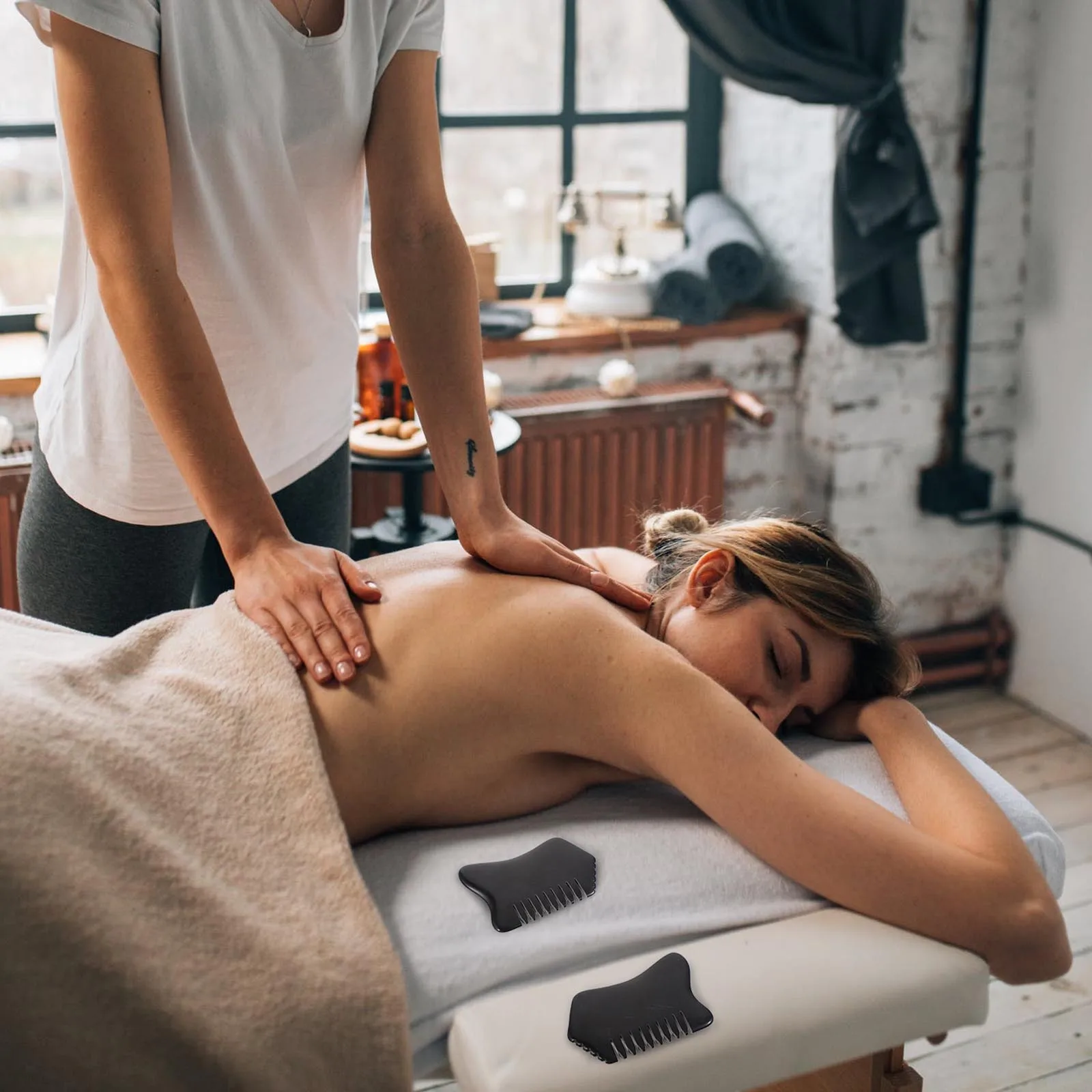 

Скребковая массажная расческа, каменный материал, эргономичный компактный массажер для волос на теле, кожи головы, лица, шеи, спины, ног, удобный, безопасный для соскабливания