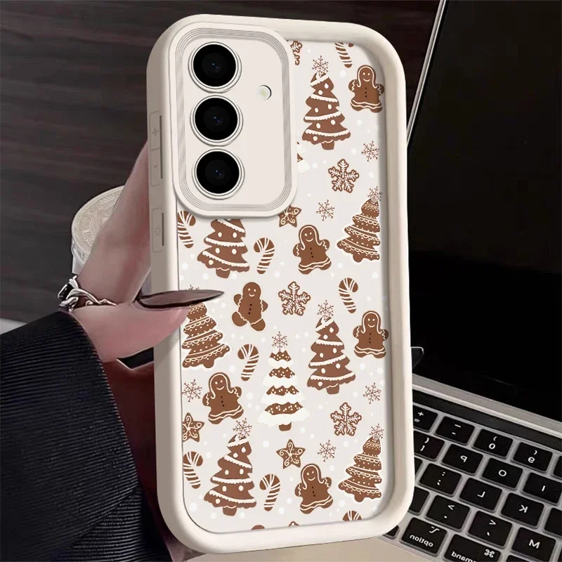 Christmas Tree Phone Case For Samsung Galaxy S24 S23 S22 Ultra Plus S21 A55 A54 A53 A52 A35 A25 A15 A14 5G Silicone Bumper Cover