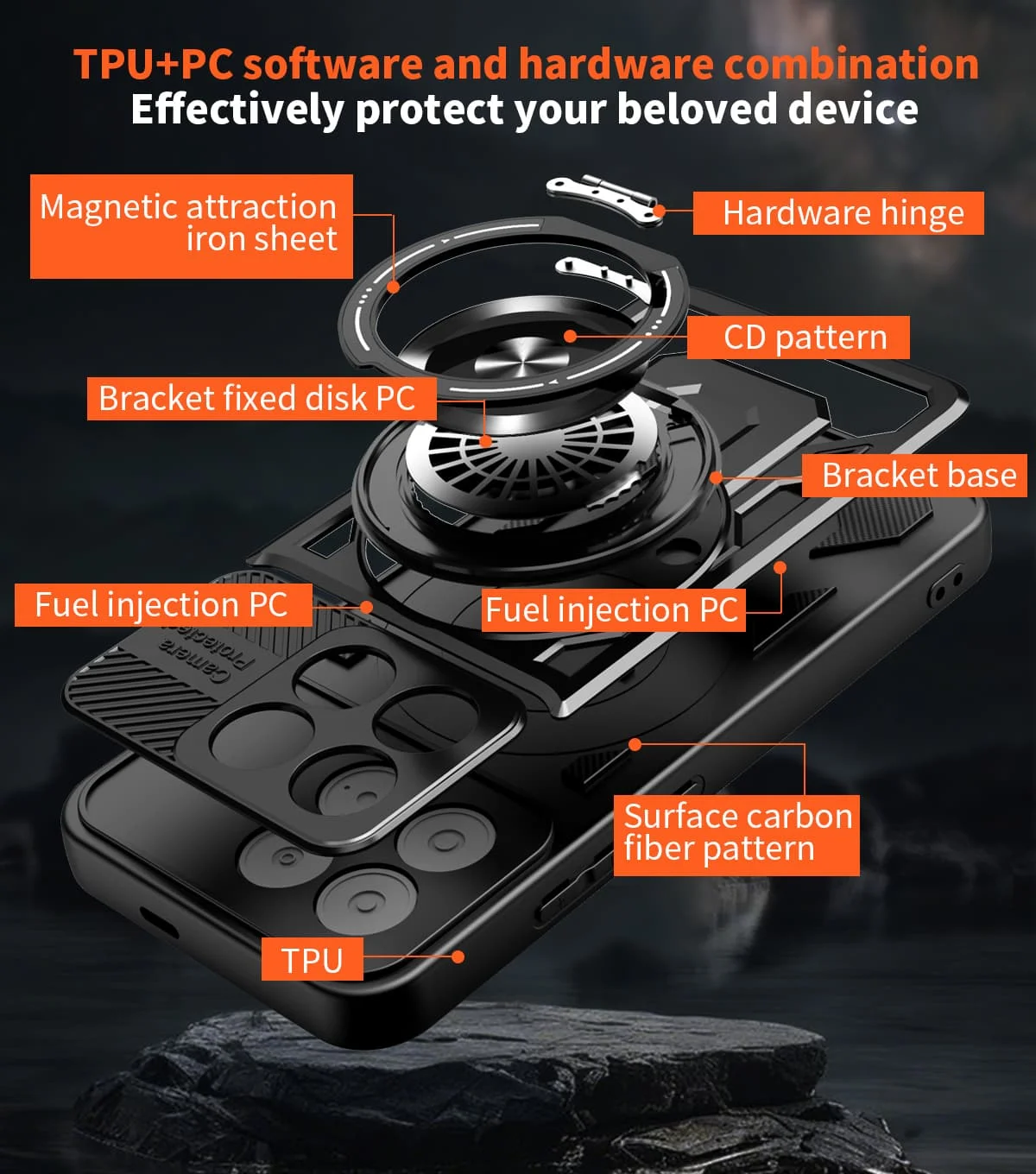 Etui Pancerne z Magnetycznym Obrotowym Uchwytem 360° do Xiaomi Poco F8 Ultra/Poco F8 Pro, Redmi K90 Max, Kompatybilne z Magsafe — zdjęcie produktu 5
