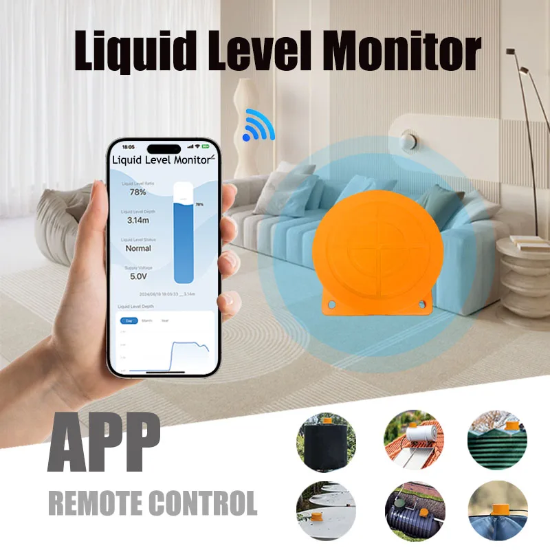 ME202W 10m Wireless Remote Tuya APP Water Usage Meter Apartments Monitor Water Level Indicator