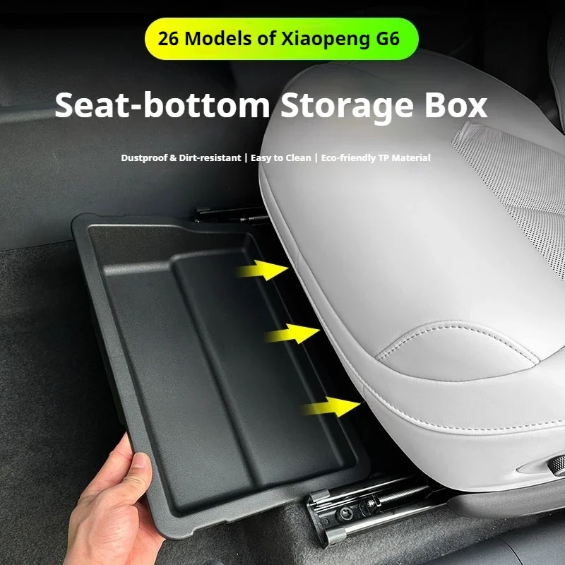 For XPeng G6 XiaoPeng G6 2026 Car Under Seat Storage Box Interior Modified