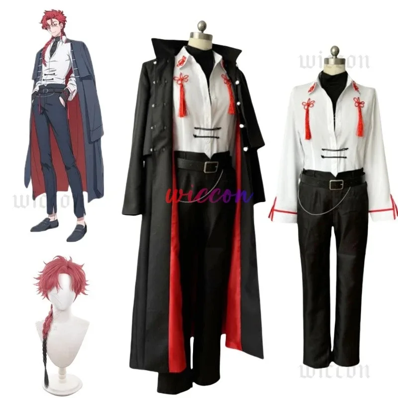 

Link Click Vein Косплей Костюм Парик Аниме Link Click Красное Черное Пальто Рубашка Брюки Градиент Коса Парик Хэллоуин Костюм Парик