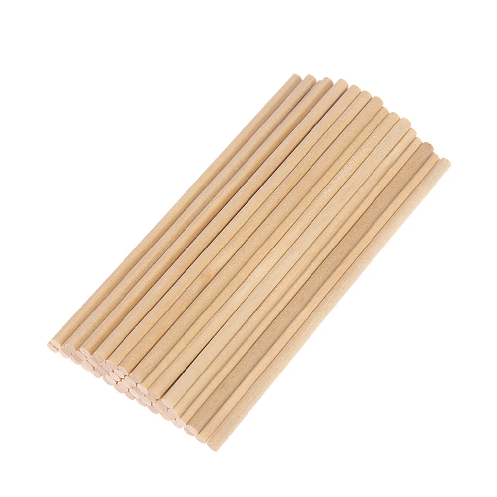 200 Pcs Crafts Lollies Sticks Unfinished Woodcraft DIY Round Dowel Rods Wooden