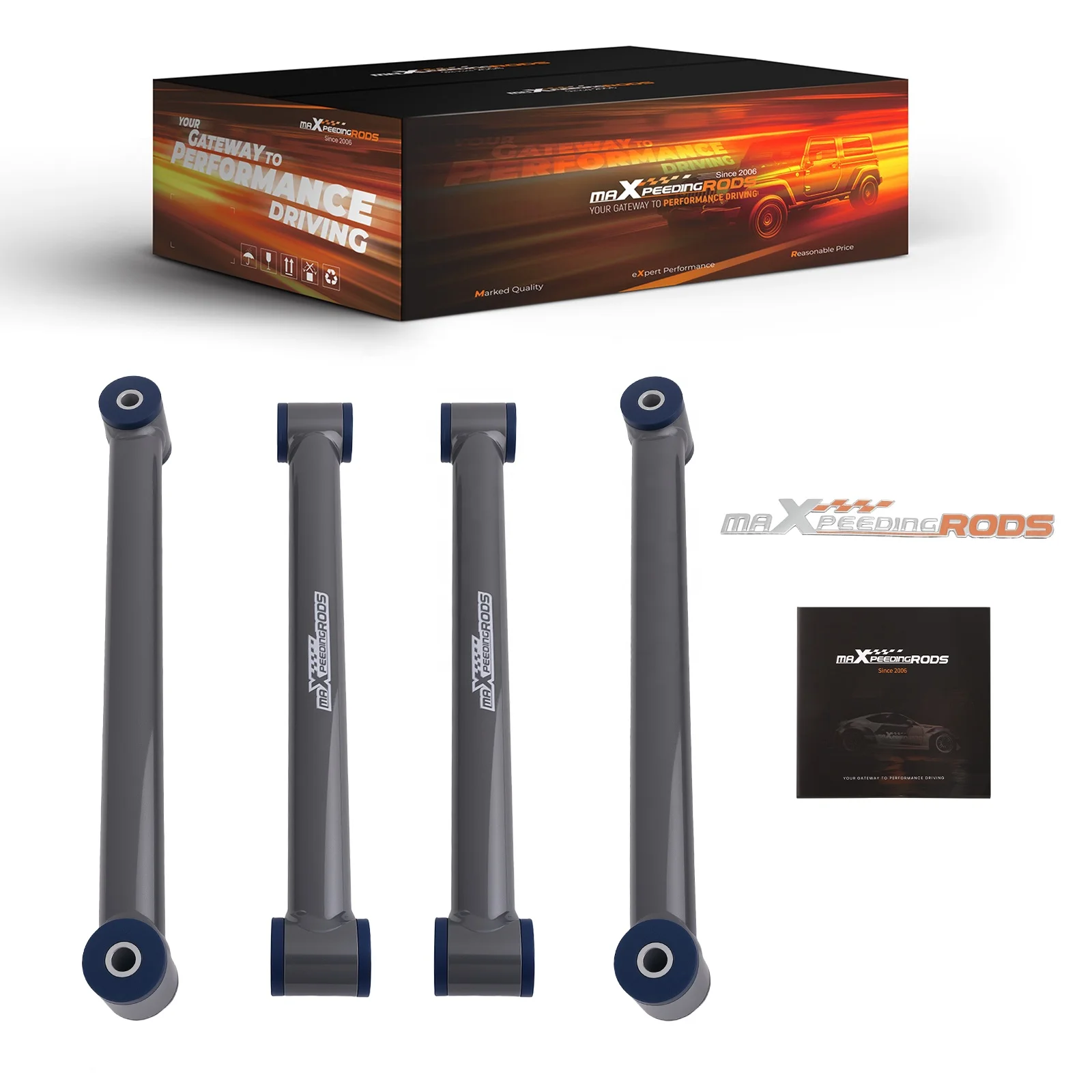 MaXpeedingrods Suspension 4PCS Front Upper And Lower Control Arms Set For Dodge Ram 2500 3500 4WD 2003-2009 Poly Bushing