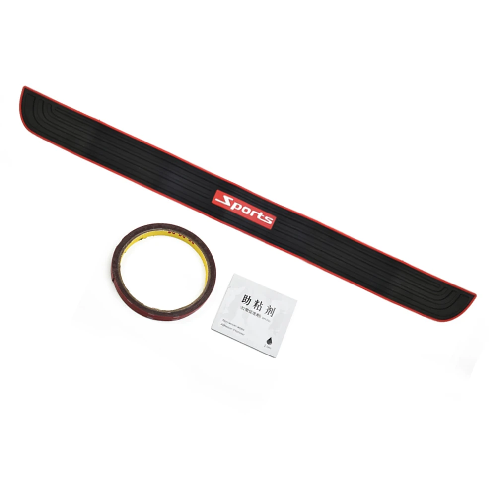

New Practical High Quality Door Sill Strip Auto Black & Red Bumper Car Cover Guard Protector Rubber 90cm x 7cm