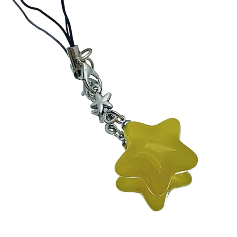 Multicolor Phone Lanyard Jelly Star Shape Pendant Keychain Anti-Lost Phones Chains Cellphones String Straps Accessory