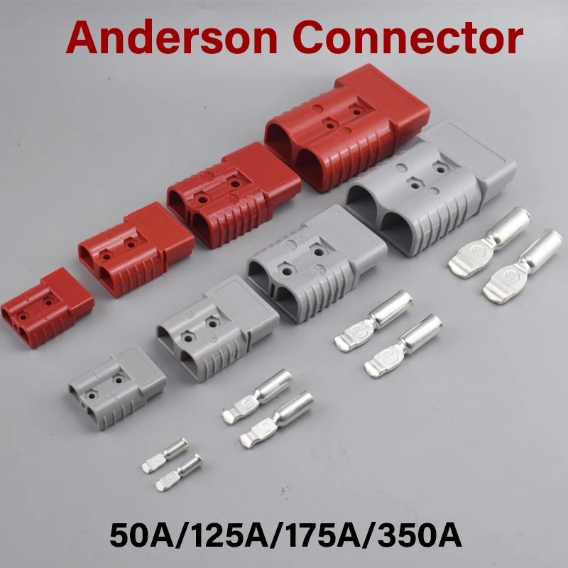 

2PCS For Anderson 50A 120A 175A 350A 600V Plug Cable Terminal Battery Power Connector Kit Quick Plug Battery Charging Connector