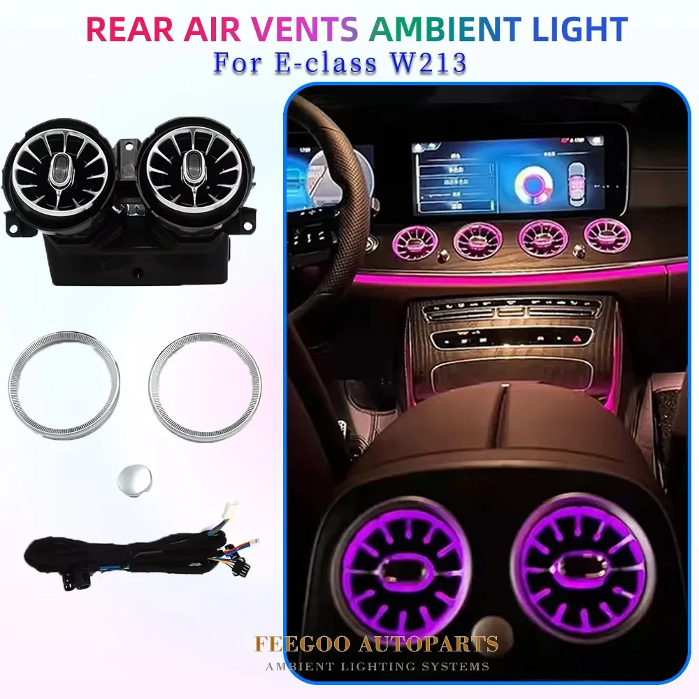 

High Quality 64 Colors Benz Rear Air Outlet Vent Interior Atmosphere Lights for Mercedes-Benz E-class W213