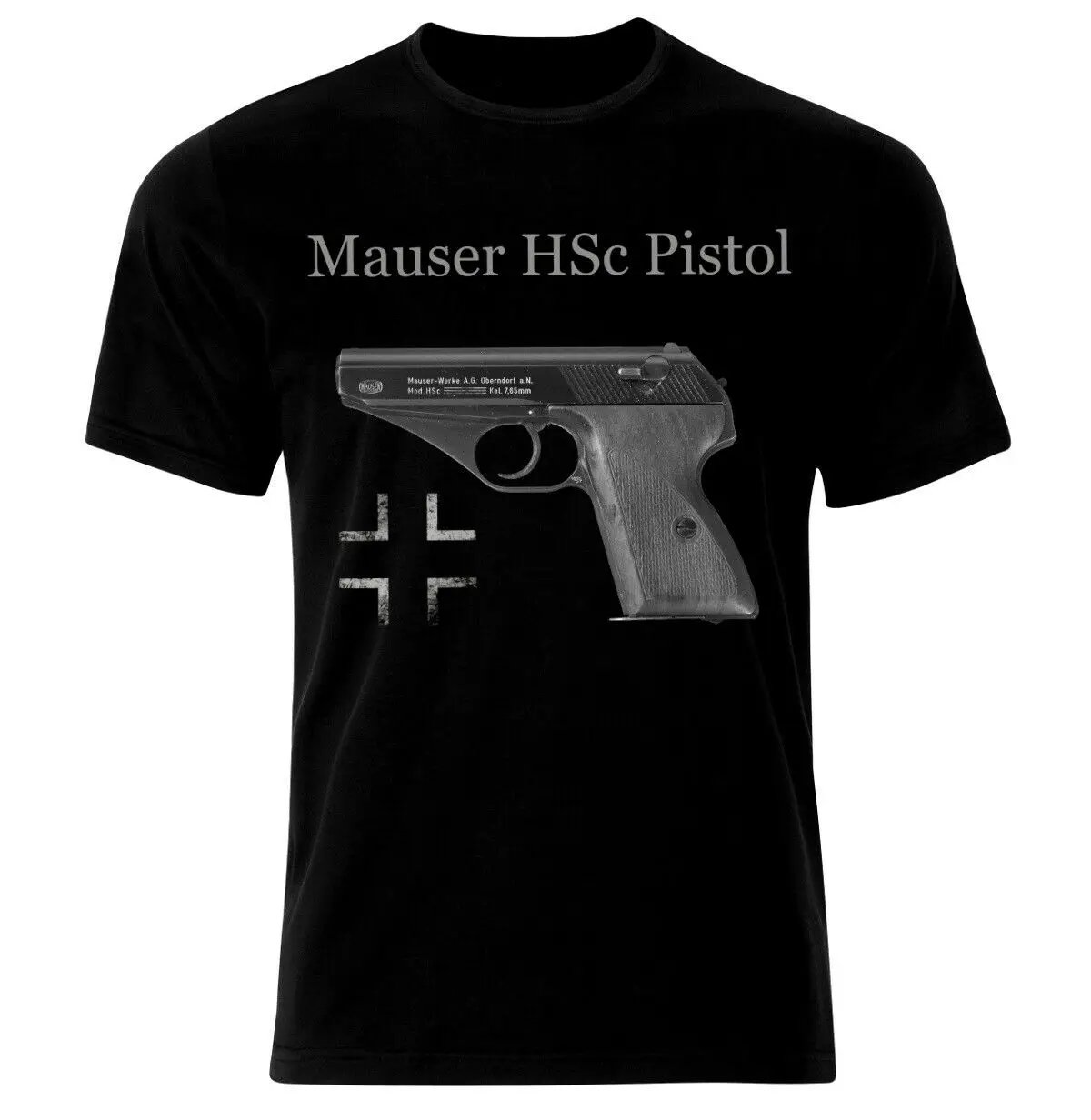 Mauser HSC Pistol Handgun GERMANY WEHRMACHT GERMANY Men's summer cotton o-neck t-shirt