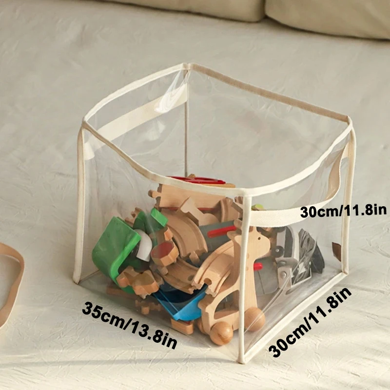 

Transparent children's toy storage basket large size toy storage bag large capacity household multifunctional storage basket