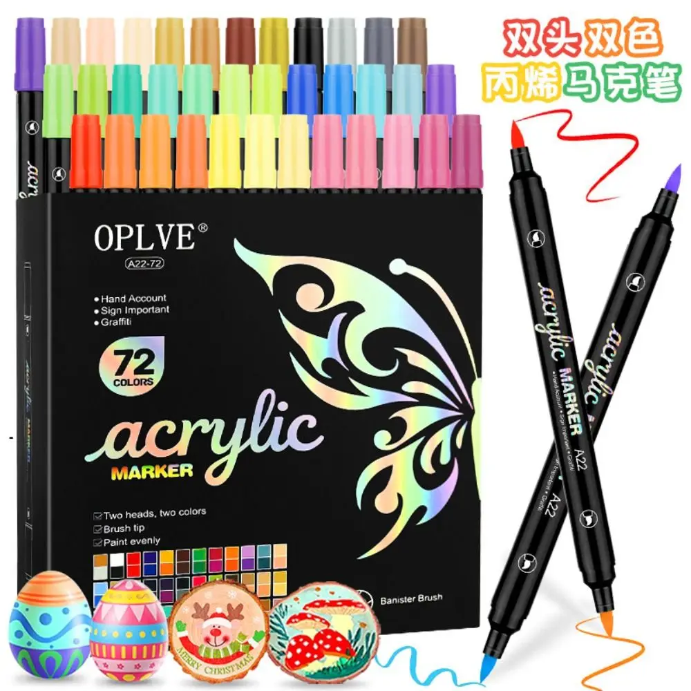 

24/48/72 цвета акриловый маркер с мягким наконечником, штабелируемая цветная ручка для граффити «сделай сам», двухцветная акварельная ручка с двойной головкой, обратно в школу