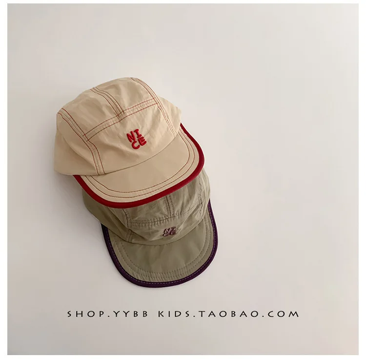 Summer Quick Dry Hat for Baby Letter Embroidery Baseball Cap Kids Boy Girl Adjustable Sunscreen Thin Sport Hats