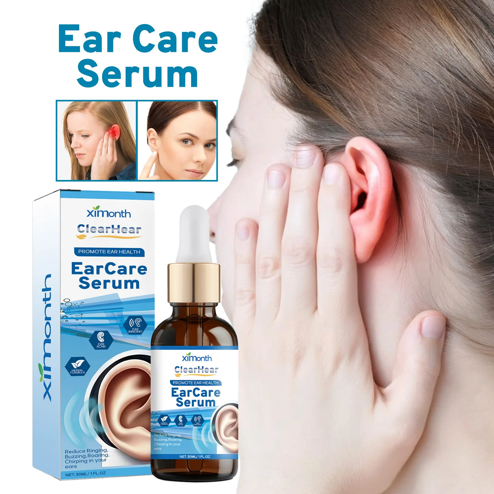 Tinnitus Treatment Drops Reduce Ear Ringing Buzzing Relieve Ear Pain Swelling Anti Inflammatory Restore Hearing Ear Care Serum