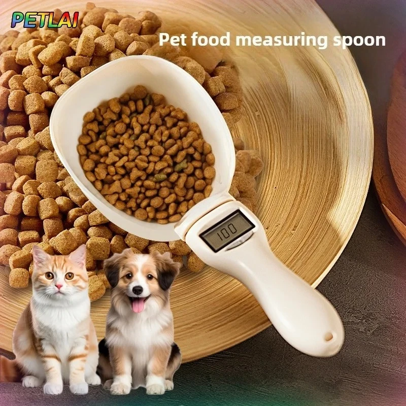 

Cat dog food scoop weighing scale scoops intelligent electronic measuring spoons feeding spoons with scales pet food accessories