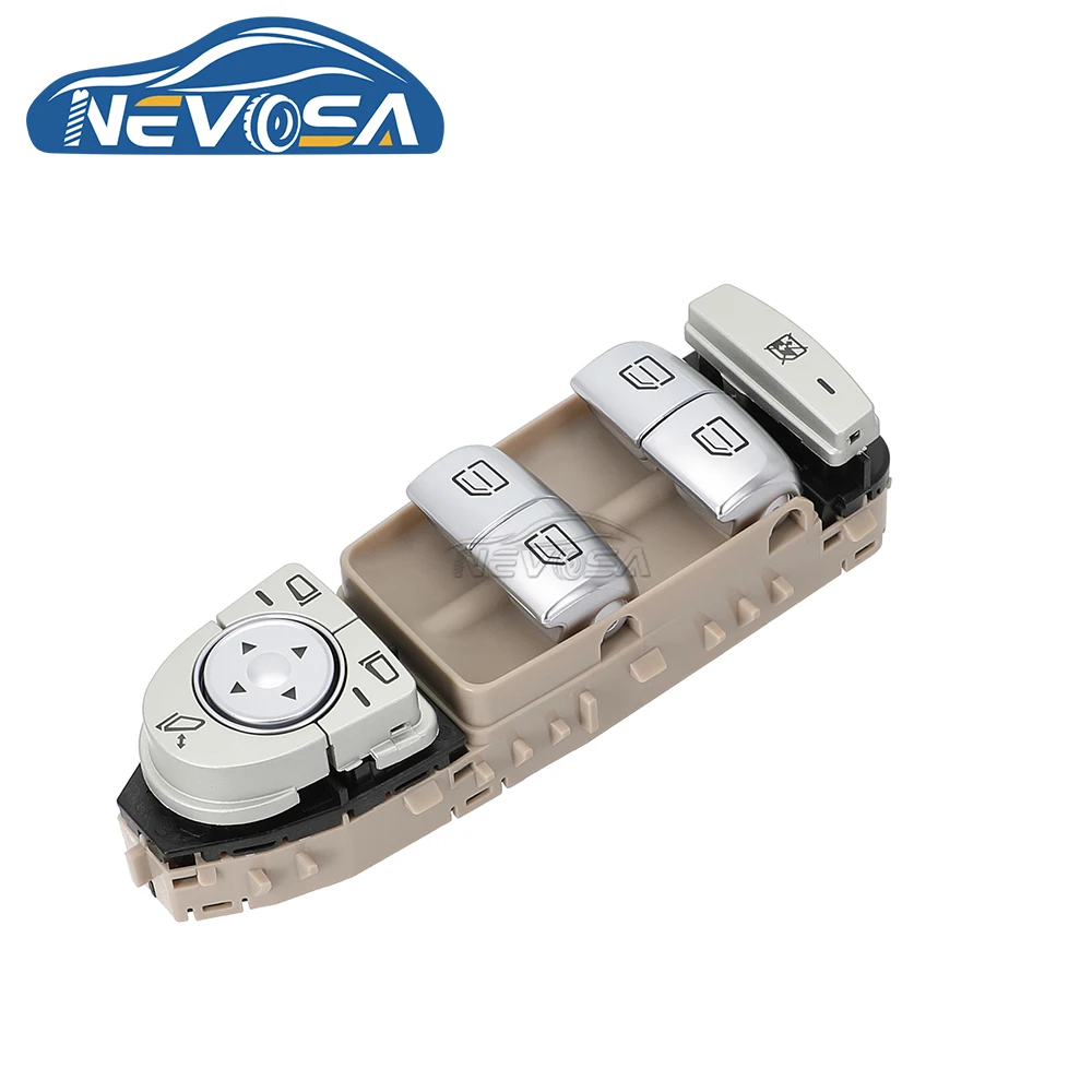 NEVOSA A2059056811 For Mercedes Benz C Class C200 C300 C350 W205 S205 X253 Electric Window Switch Master Panel Button Black Base