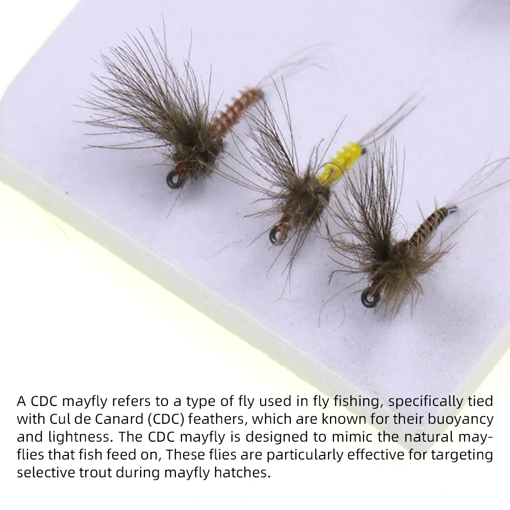 5 Stück/6 Stück # 16 CDC Mayfly Widerhaken-Angelhaken Parachute Dry Fly Künstliche Insektenköder Fliegenfischen Fliegen Forellen- und Barsch-Angelköder – Detail 6
