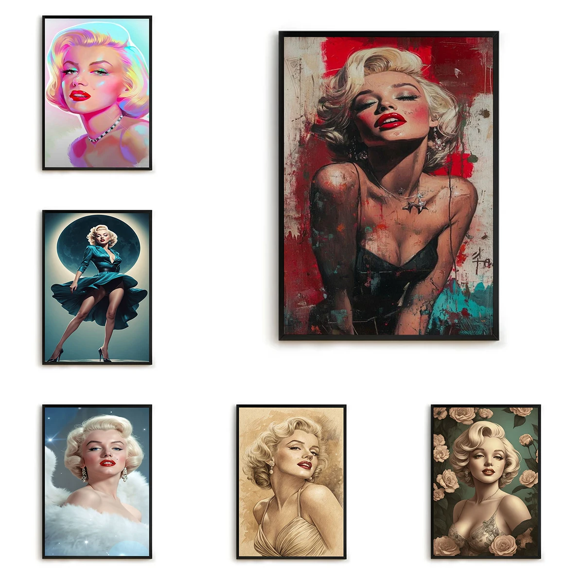 

Black and White Movie Star Marilyn Monroe Poster Home Interior Decoration Room Decor Man Picture on the Wall Decorations Gift