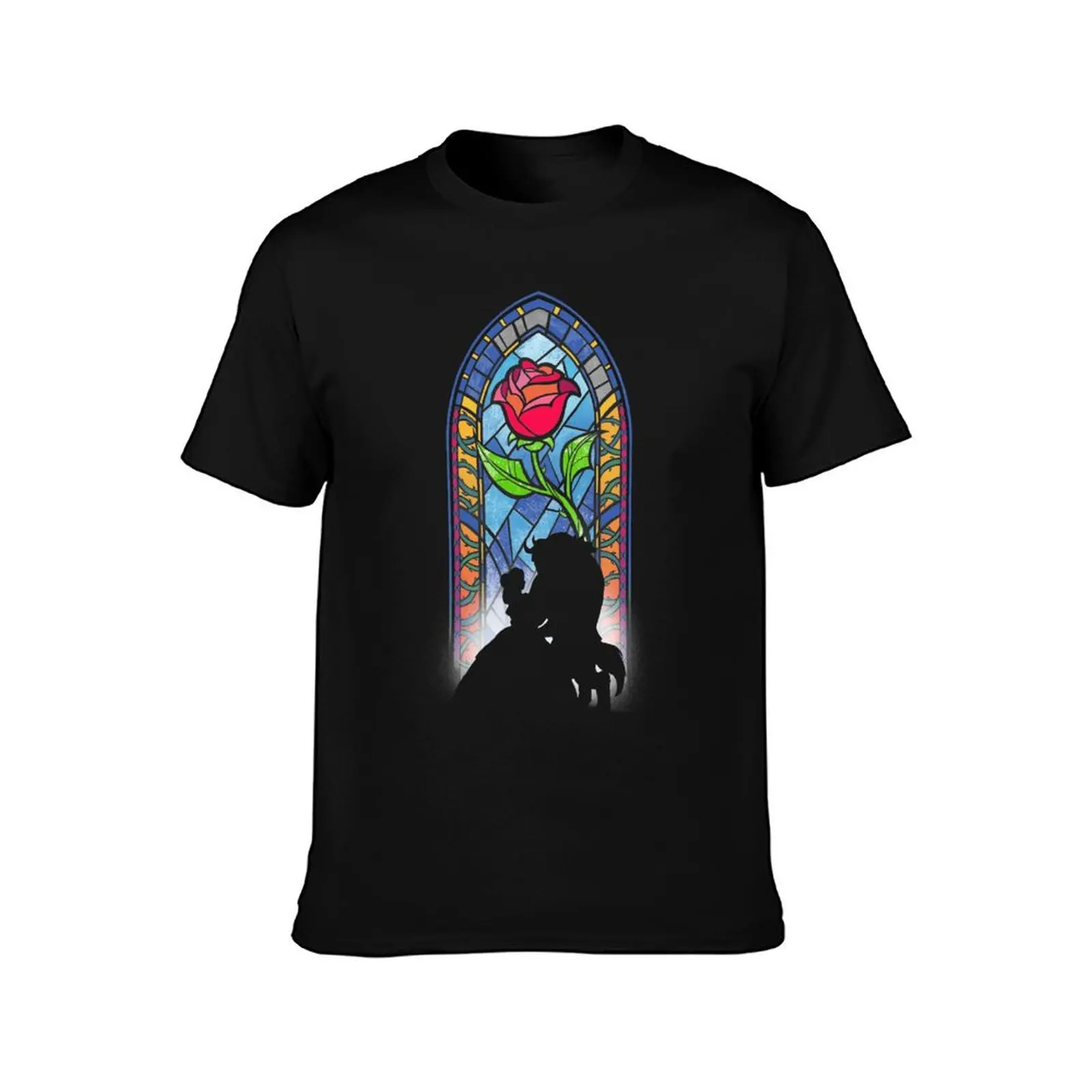 The Rose - Beautiful Stained Glass - Animation Movie T-Shirt customs for a boy oversized t shirts for men