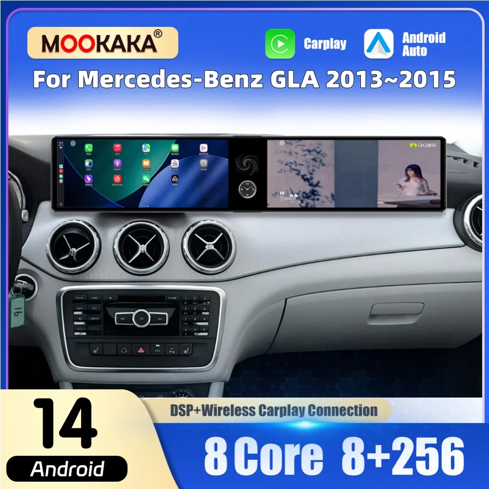 Dual 12.3“ Car Multimedia Player Android For Mercedes-Benz GLA 2013~2015 Car Radio GPS Navigation CarPlay Auto DSP Head Unit