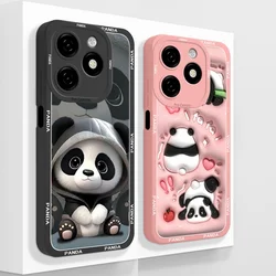 For infinix Smart 8 Pro Plus Case Cute Panda Back Cover For infinix Smart8 HD Phone Cases Soft Liquid Silicone Camera Protectors