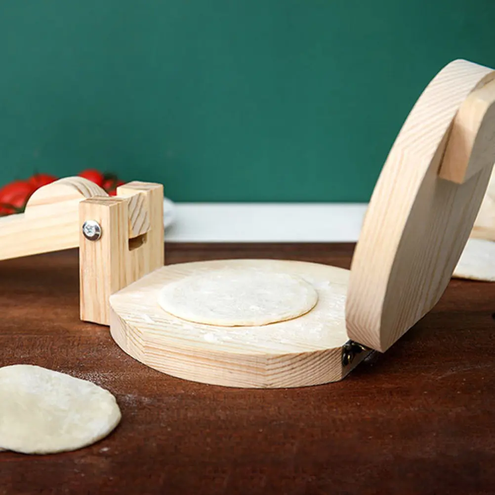 1Pcs Wooden Dumpling Wrapper Presser Log Color Simple Design Dumpling Making Tool Dough Pressing Mold Kitchen Gadget