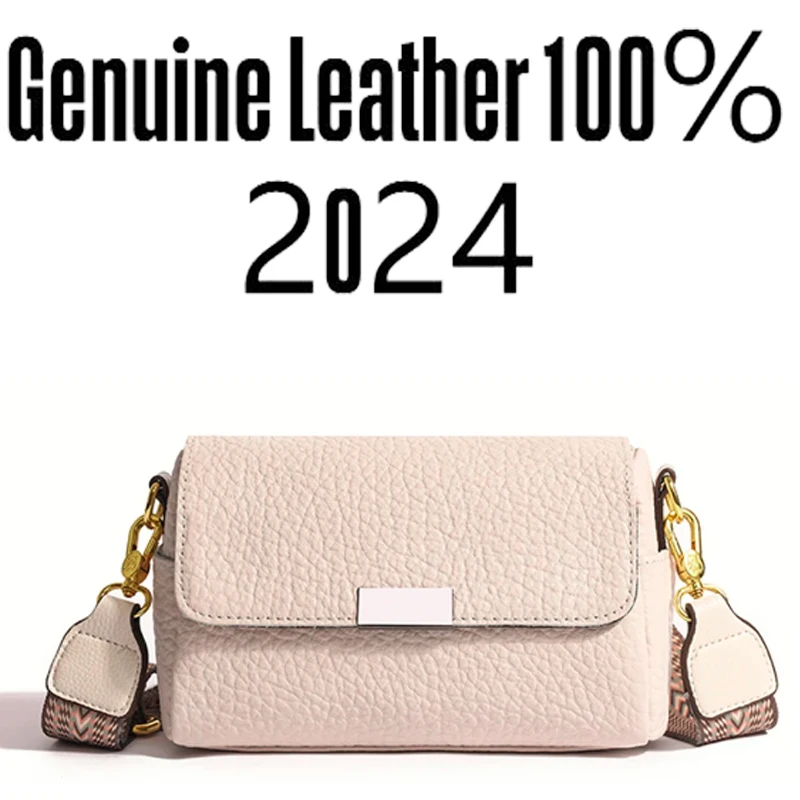 New Authentic Genuine Leather Womens Shoulder Bag Solid Color Simple Women Messenger Bags Luxury Brand Designer Girl Handbag Sac