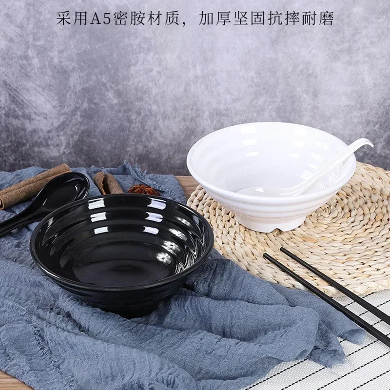 Thickened Melamine Imitation Bowl Porcelain Ramen Restaurant Special Bowl Plastic Soup Noodle Bowl Dining Hotel Tableware