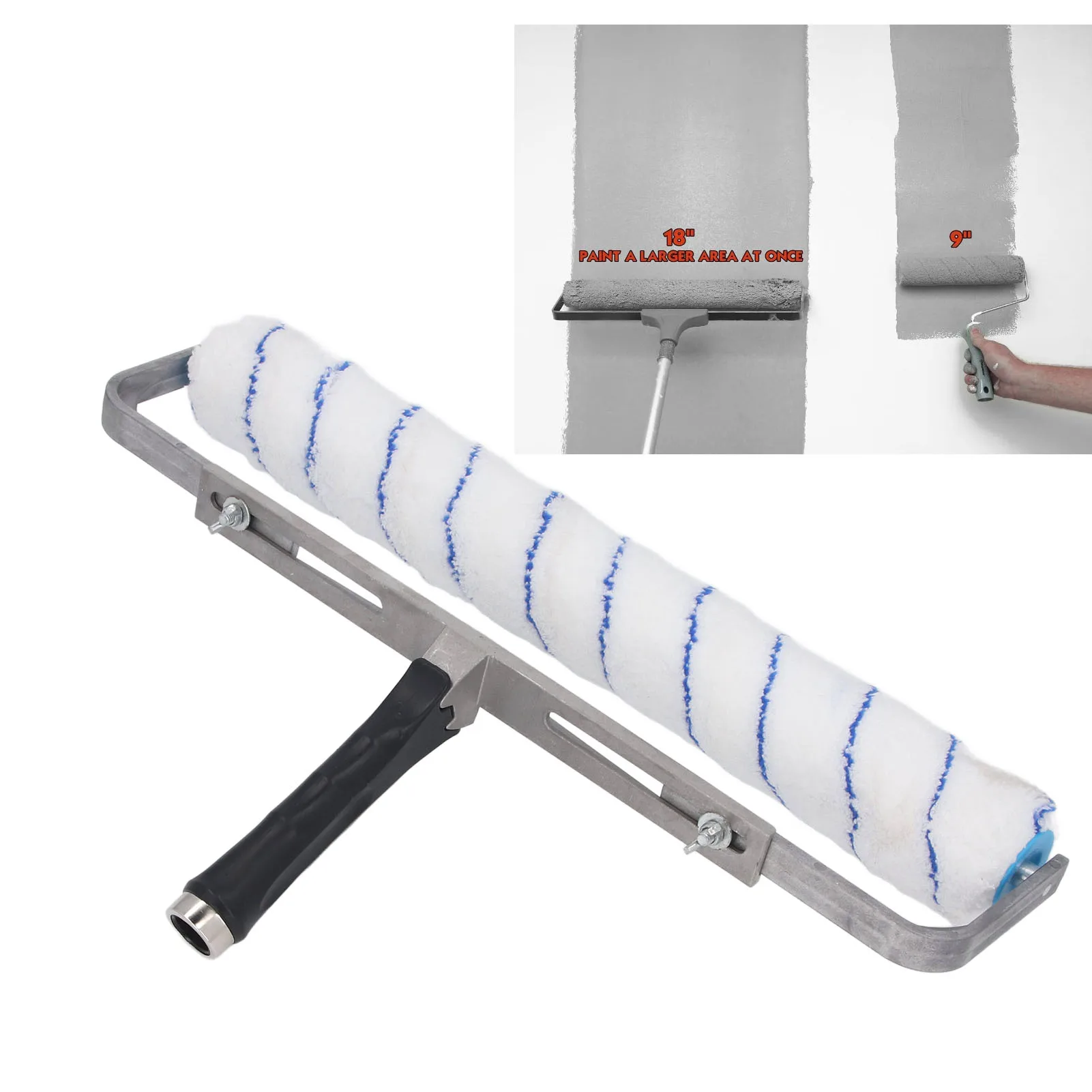 Paint Roller 18 Inch Width 1/2 Inch Fluff High Efficiency Wall Painting Rolling Brush for All Paints 18 Inch Painting Roller