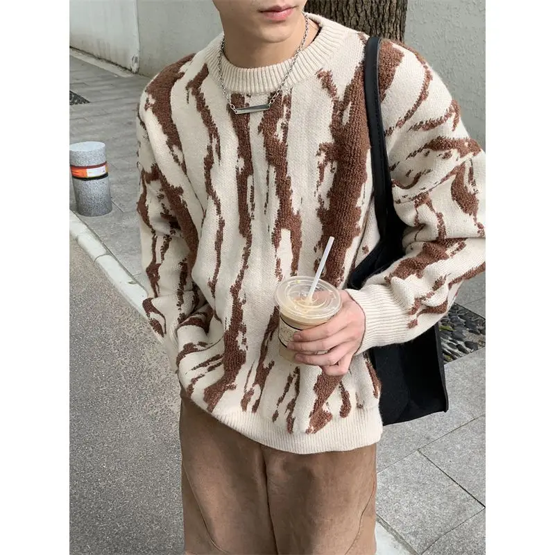 

Men's Thiened Loose Knitted Sweater Warm Lazy Sle Autumn Winter Faion Brand High Sensation Polyester Fiber Long Sve ...