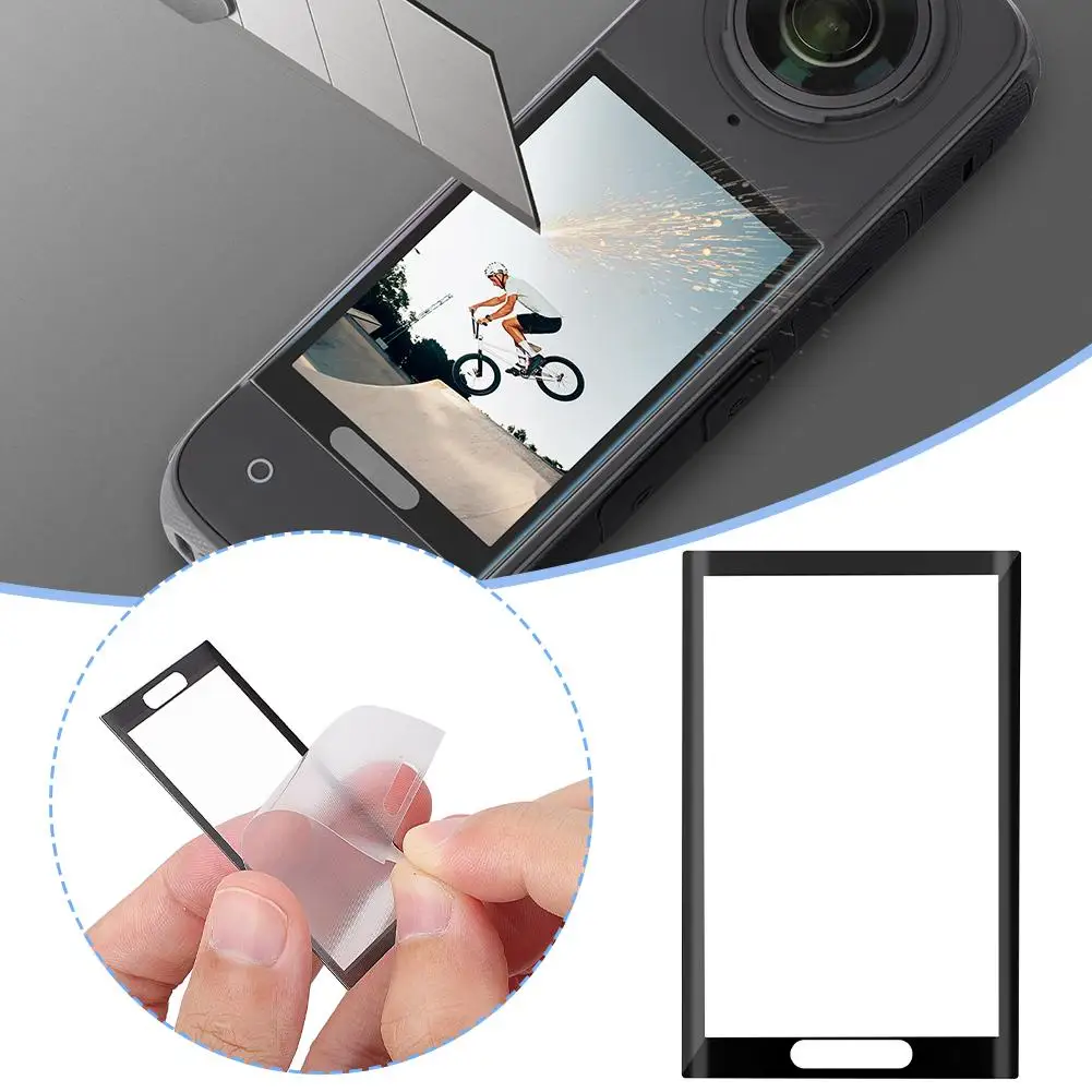 Curved Tempered Film For Insta360 X4 9H High Hardness Explosion-proof And Anti-fall Screen Protector Without White Edges Ga M6T1