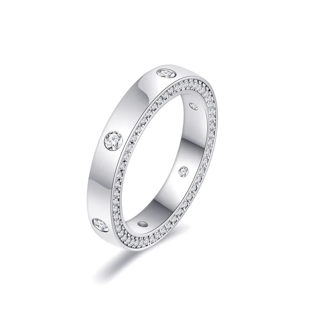 New Diamond Ring S925 Sterling Silver Ring Is A Fashionable and Trendy Accessory Small and Versatile, Minimalist