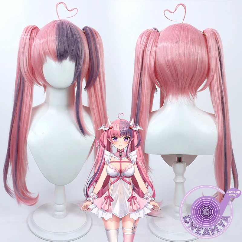 

Ironmouse Cosplay Wig Vtuber Purple Pink Long Ponytail Heat Resistant Synthetic Hair Role Play Halloween Party Carnival Wig Cap