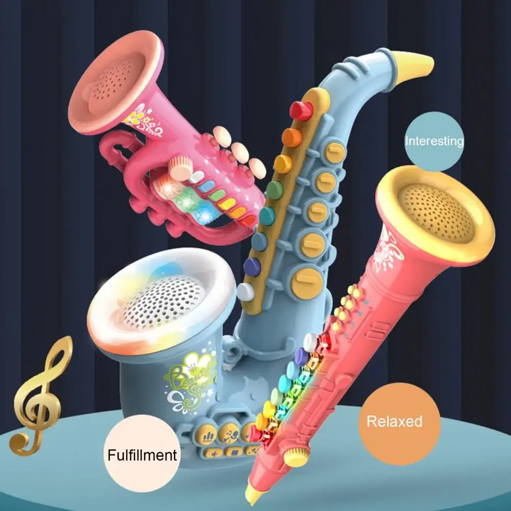 Popular Educational Kids Musical Instruments Toy ABS Saxophone Toy Boys Girls Music Practicing Trumpet Toy for Indoor