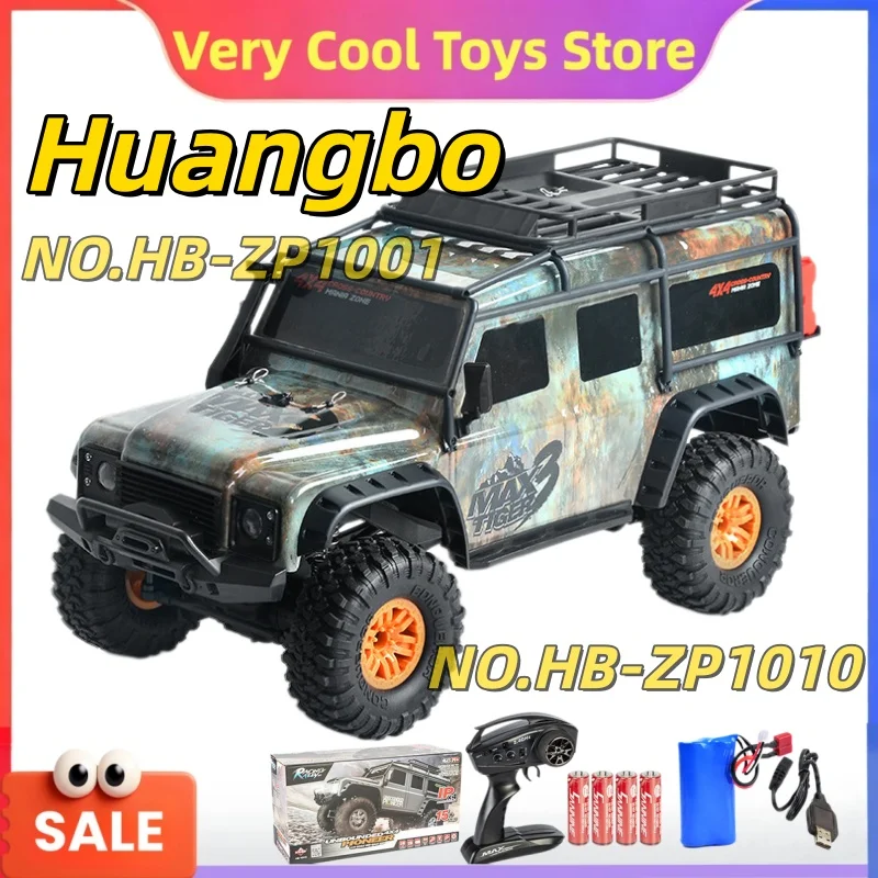 Huangbo RC Car 4WD Rock Crawler Monster Truck 2.4G Full Proportional Remote Control Off‑Road Vehicle Rechargeable RC Car Toy