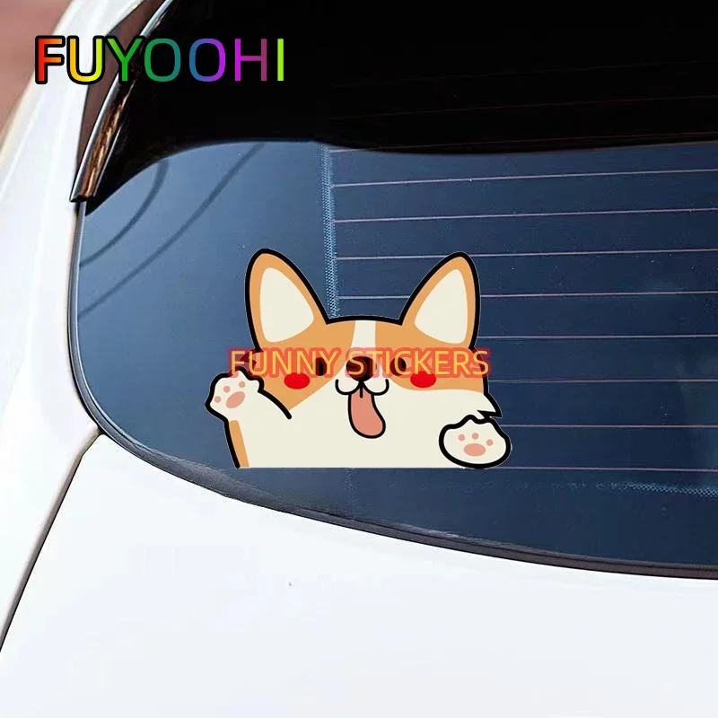 FUYOOHI Personalized Car Stickers Cover Scratch Box Creative Animal Dog Cartoon Decor Car Stickers