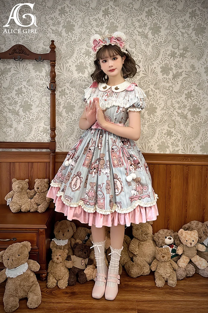 Imagem -04 - Alice Girl-sweet Lolita Limited op Vestido Urso e Boneca Pre-order